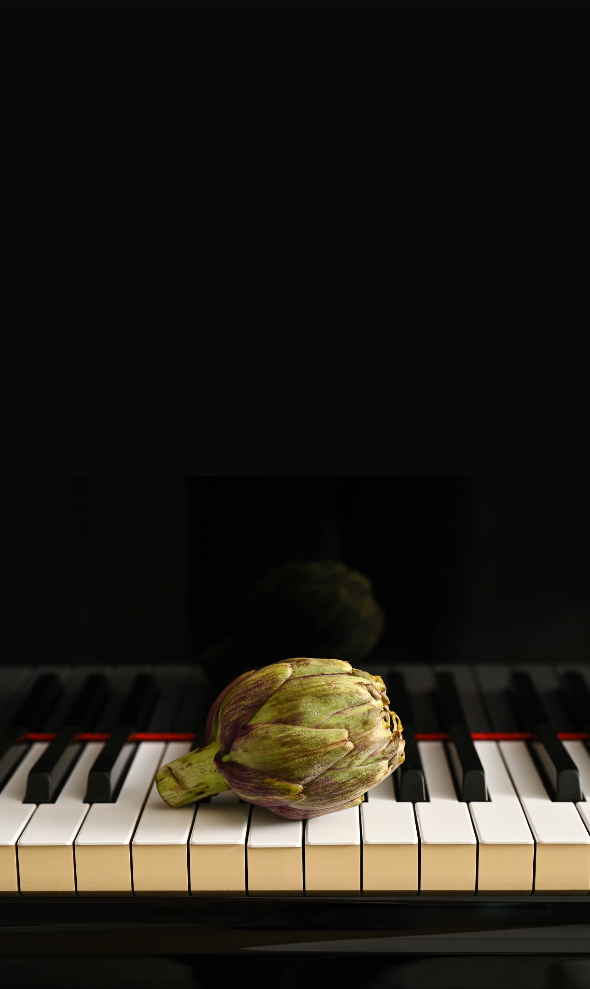 ピアノと野菜の画像